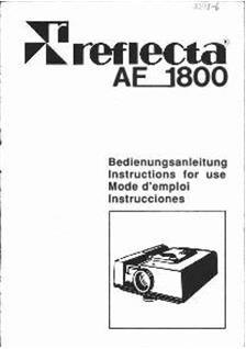 Reflecta Diamator AF 1800 manual. Camera Instructions.